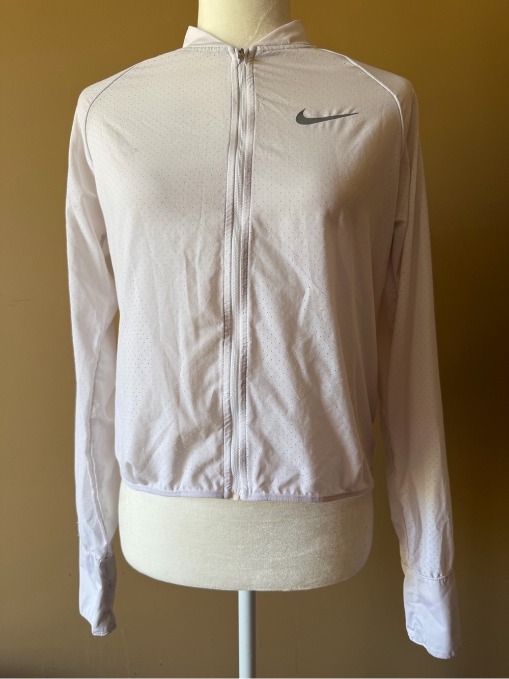 Nike Running Perforated Breathable Jacket White Reflective Elements